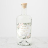 化膿性赤面バラユーカリおよび金ゴールド結婚ズ リキュールボトルラベル (正面)