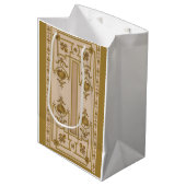 化膿性金ゴールドバロックプリント ミディアムペーパーバッグ (正面アングル)