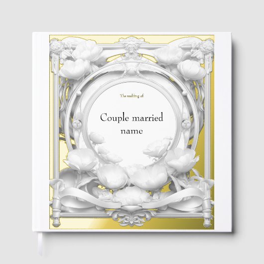 化膿性金ゴールドフローラ結婚モチーフ ゲストブック (正面)