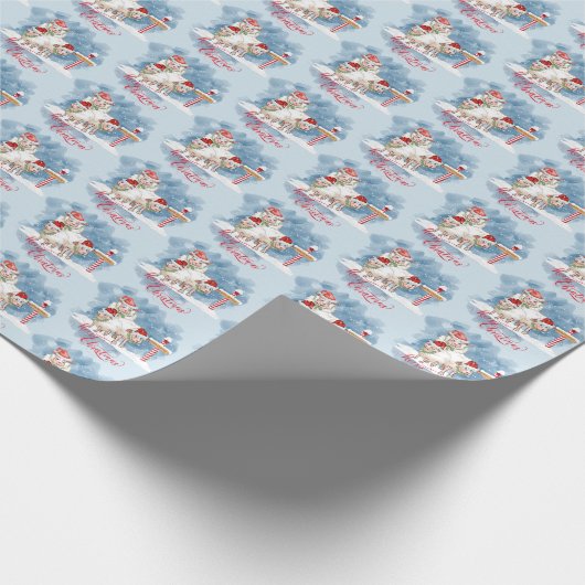 北おもしろい極のクリスマスヒツジ ラッピングペーパー (角)