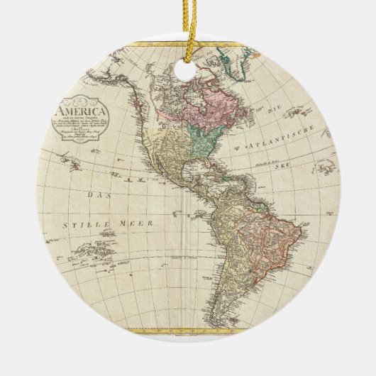 北および南アメリカの1796年のMannertの地図 セラミックオーナメント (正面)