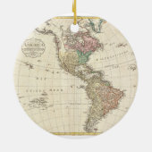 北および南アメリカの1796年のMannertの地図 セラミックオーナメント (裏面)