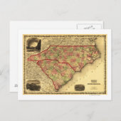 北および南カロライナのパノラママップ ポストカード (正面/裏面)