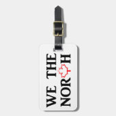 北だ。カナダのプライドで赤楓の葉を持つ ラゲッジタグ (正面縦)