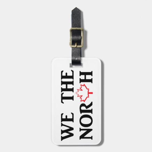 北だ。カナダのプライドで赤楓の葉を持つ ラゲッジタグ (正面縦)