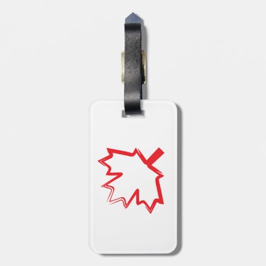 北だ。カナダのプライドで赤楓の葉を持つ ラゲッジタグ (裏面縦)