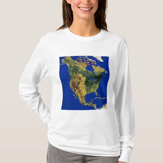 北と中央アメリカの地形図 Tシャツ (正面)