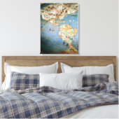北と南アメリカの地図 キャンバスプリント (インサイチュ (寝室))