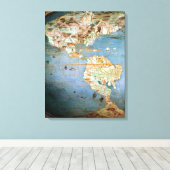 北と南アメリカの地図 キャンバスプリント (インサイチュ (ウッドフロア))