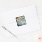 北と南アメリカの地図 スクエアシール (封筒)