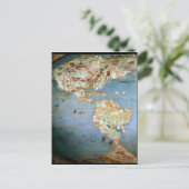 北と南アメリカの地図 ポストカード (スタンド正面)