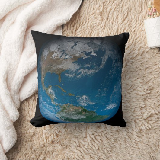北と南アメリカをフィーチャーしたフルアース。 クッション (ブランケット)