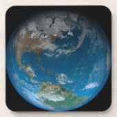 北と南アメリカをフィーチャーしたフルアース。 コースター (正面)