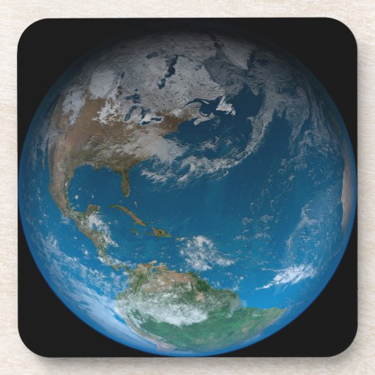 北と南アメリカをフィーチャーしたフルアース。 コースター (正面)
