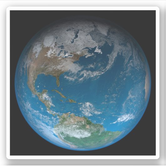 北と南アメリカをフィーチャーしたフルアース。 シール (正面)