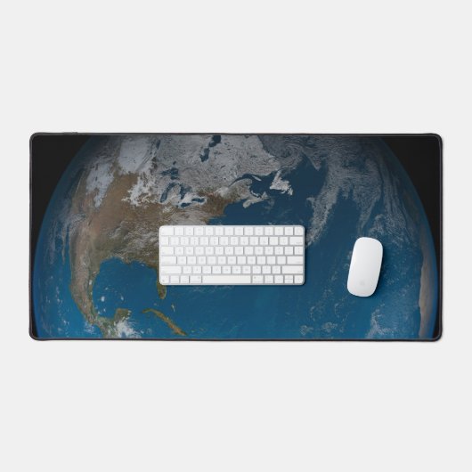 北と南アメリカをフィーチャーしたフルアース。 デスクマット (キーボード&マウス)