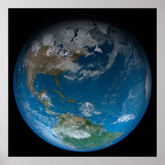 北と南アメリカをフィーチャーしたフルアース。 ポスター (正面)