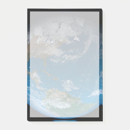 北と南アメリカをフィーチャーしたフルアース。 ポストイット (正面)