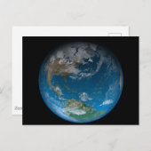 北と南アメリカをフィーチャーしたフルアース。 ポストカード (正面/裏面)