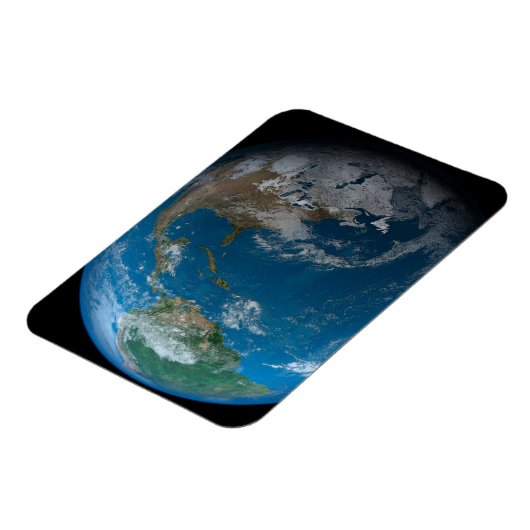 北と南アメリカをフィーチャーしたフルアース。 マグネット (左側)