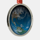 北と南アメリカをフィーチャーしたフルアース。 メタルオーナメント (右)
