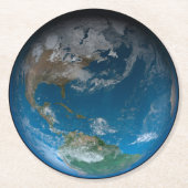 北と南アメリカをフィーチャーしたフルアース。 ラウンドペーパーコースター (正面)