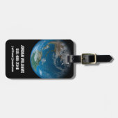 北と南アメリカをフィーチャーしたフルアース。 ラゲッジタグ (正面横)