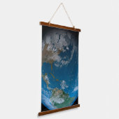 北と南アメリカをフィーチャーしたフルアース。 吊り下げ型タペストリー (傾斜あり)