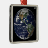 北と南アメリカを示す完全な地球 メタルオーナメント (右)
