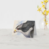 北のオオタカのメッセージカード カード (黄色い花)