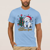 北のクリスマスの精神とカナダのクリスマス Tシャツ (正面)