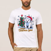 北のクリスマスの精神とカナダのクリスマス Tシャツ (正面)