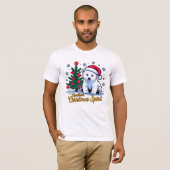 北のクリスマスの精神とカナダのクリスマス Tシャツ (正面フル)