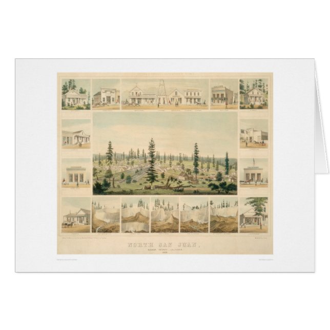 北のサンファンのCA.のパノラマ式の地図1858年(1567A) (正面横)