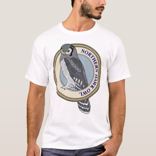 北のタカのフクロウM Tシャツ (正面)