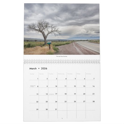 北のニューメキシコの写真撮影のカレンダー カレンダー (3月 2026)