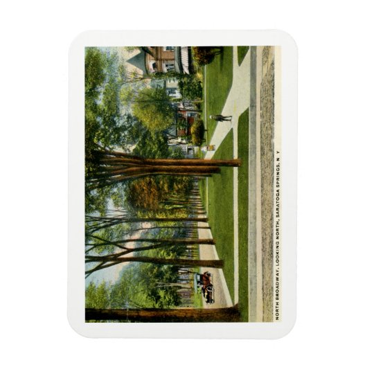 北のブロードウェイ、Saratoga SpringsのNYのヴィンテージ マグネット (縦)