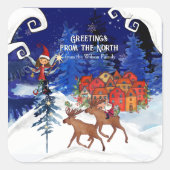 北のムース村からのご挨拶 スクエアシール (正面)