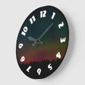 北のライトの風景 ラージ壁時計 (傾斜)