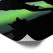 北のライトを使用したトレイルのシルエットの終点 ポスター (角)