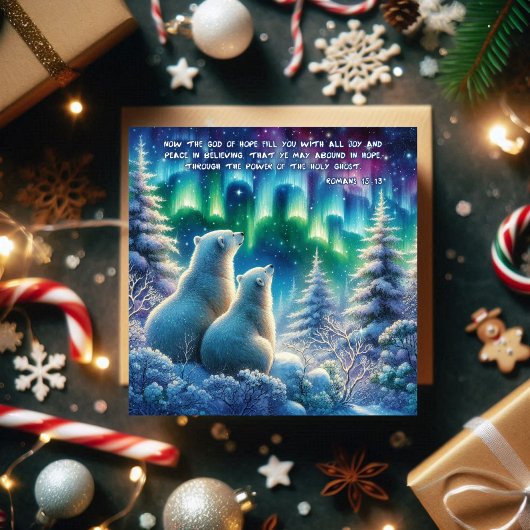 北のライトポーラベアクリスチャンのクリスマス シーズンカード