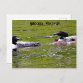 北のルーンズの上にミニチュア語ウィスコンシン葉書レイクアップ ポストカード (正面/裏面)