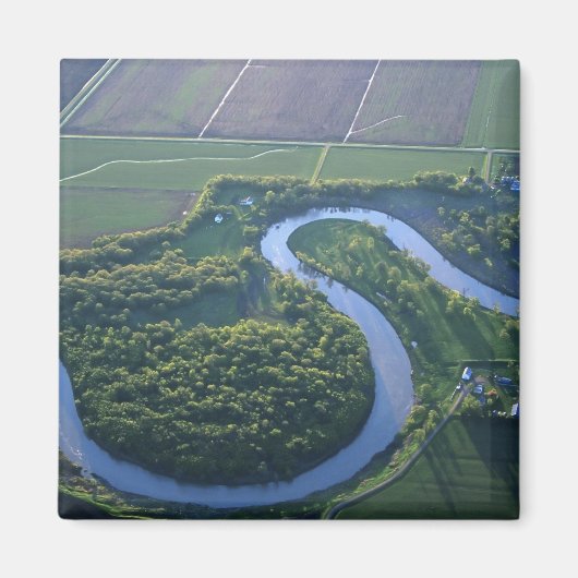 北のレッドリバーの空中写真 マグネット (正面)