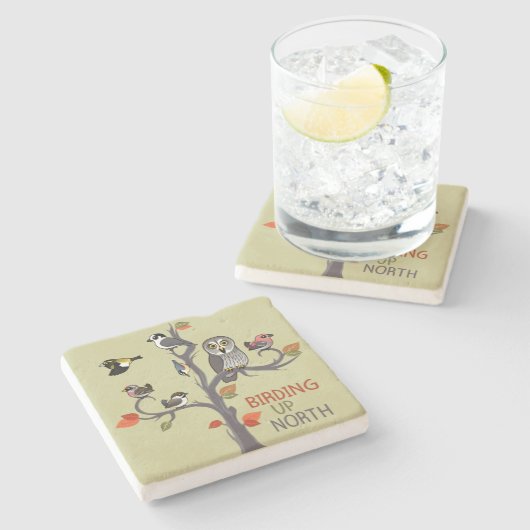 北の上の野鳥観察 ストーンコースター (横)