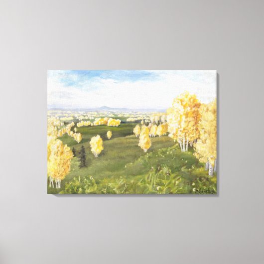 北の丘の《植物》アスペン：キャンバスのトリミングなし印刷 キャンバスプリント (正面)