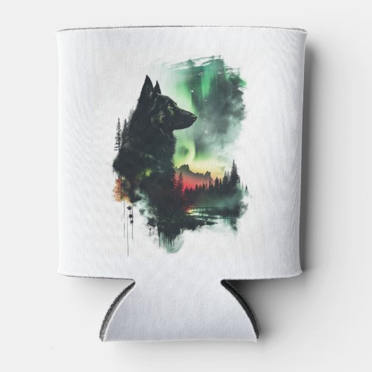 北の光の下のドイツの羊飼い 缶クーラー (正面)