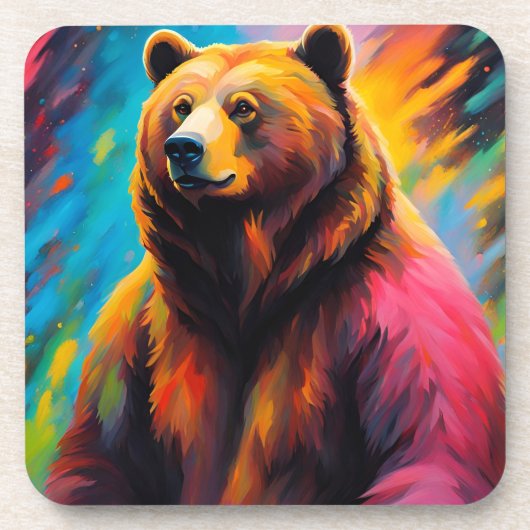 北の光を放つ白熊 コースター (正面)