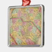 北の地図およびサウスカロライナおよびジョージア メタルオーナメント (左)
