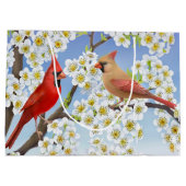 北の基本的で赤い鳥のギフトバッグ ラージペーパーバッグ (裏面)