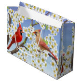 北の基本的で赤い鳥のギフトバッグ ラージペーパーバッグ (正面アングル)